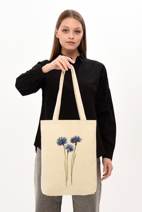 Zoozie Bags 1171 Bolso de Mano de Algodón Color Crema 35 x 40 x 8 cm